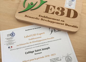 E3D : Le collège Saint Joseph labellisé